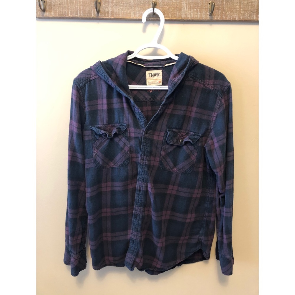 - SOLD - TNA plaid boyfriend shirt